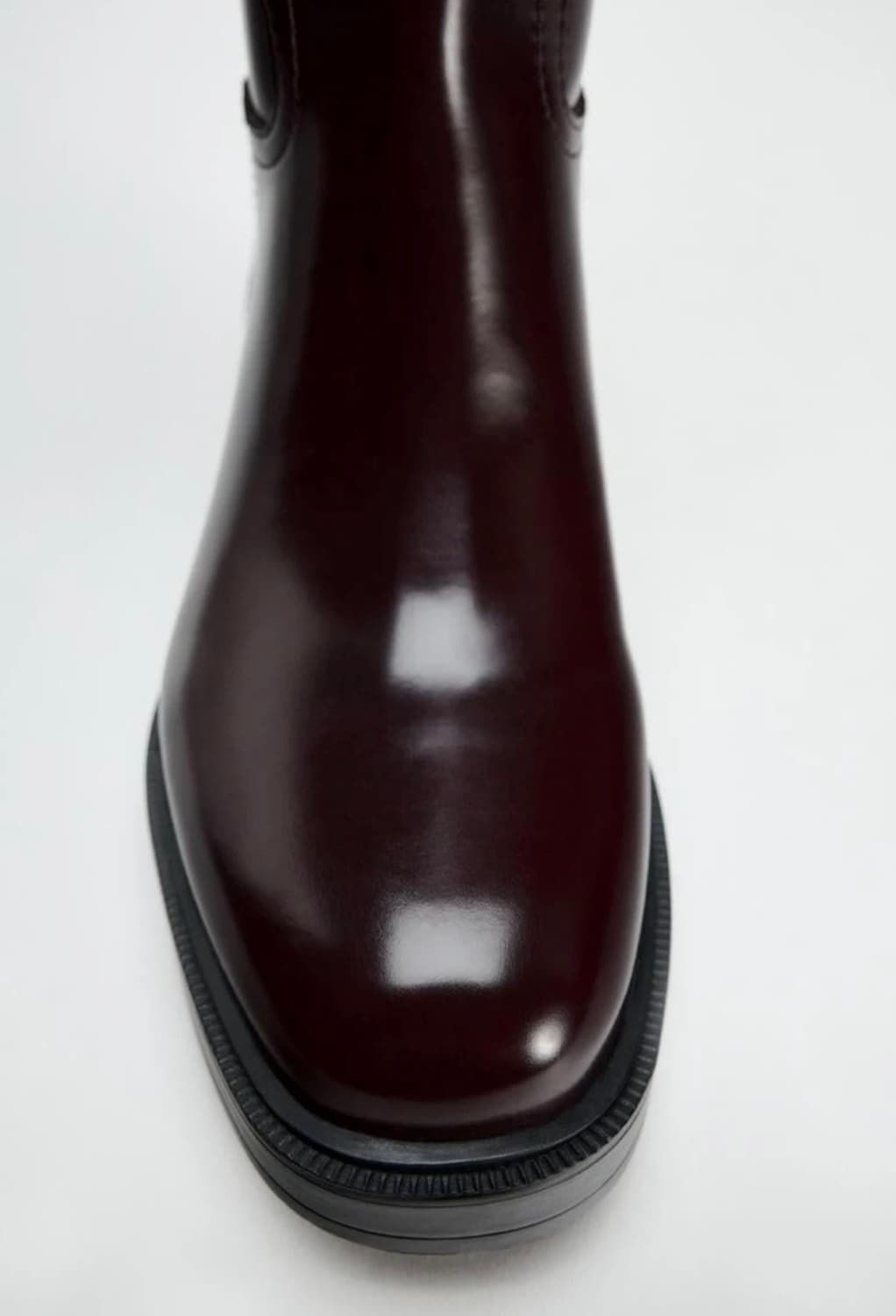 [ 자라(ZARA)]  딥 버건디 기모 롱부츠 (EU 37) 상품이미지4