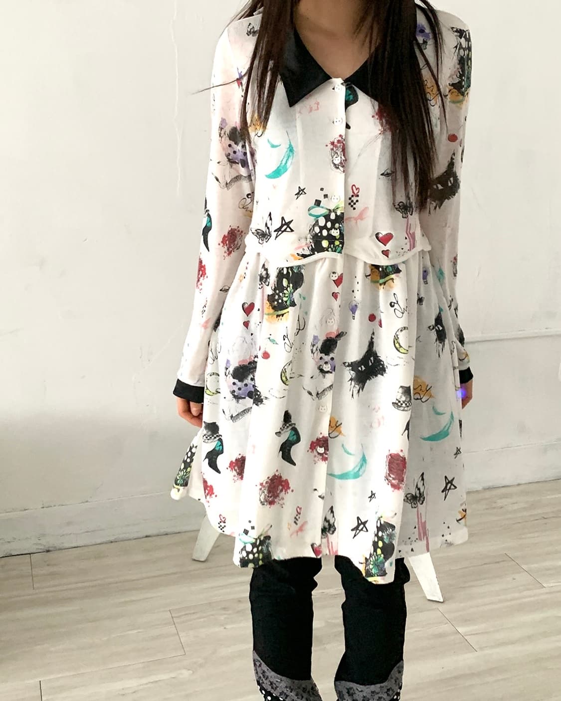 Scolar kitch nerd midi dress 상품이미지5