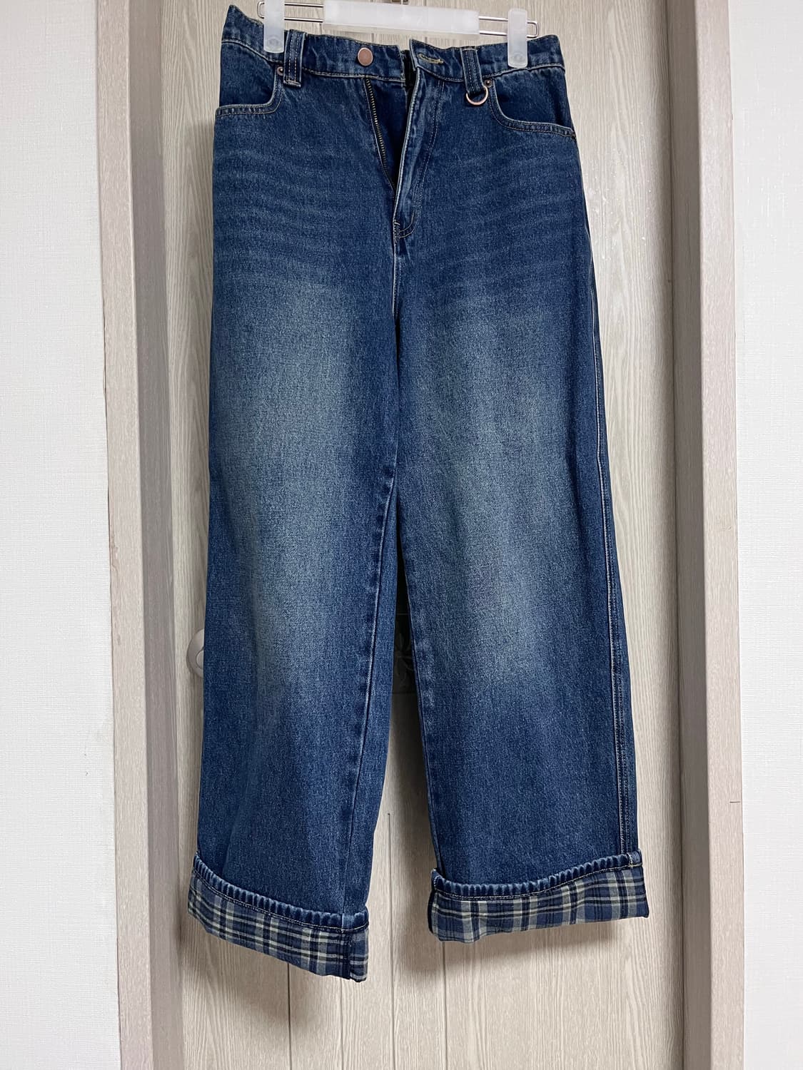 어반스터프 언커버 체크 데님 팬츠 (다크 블루) 상품이미지2