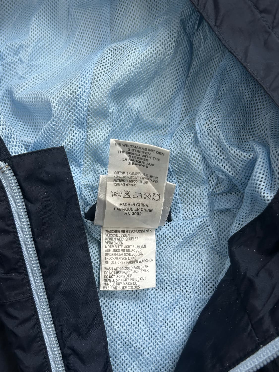 아디다스 스카이블루 배색 아노락 상품이미지6