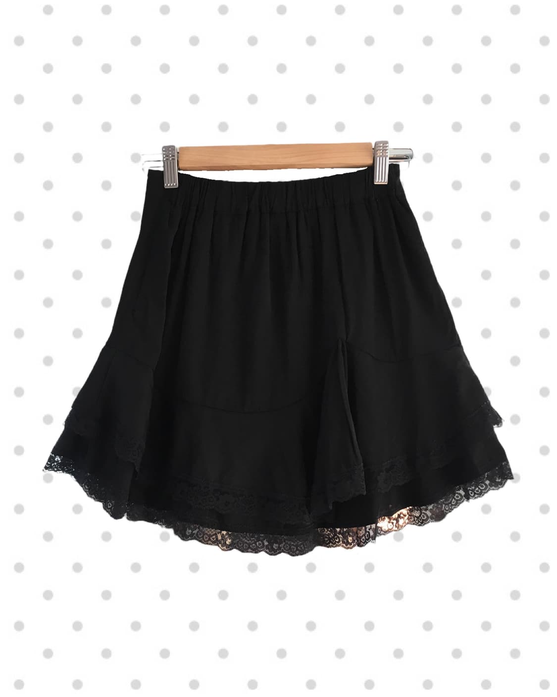 vintage lace trim mini skirt black 상품이미지6