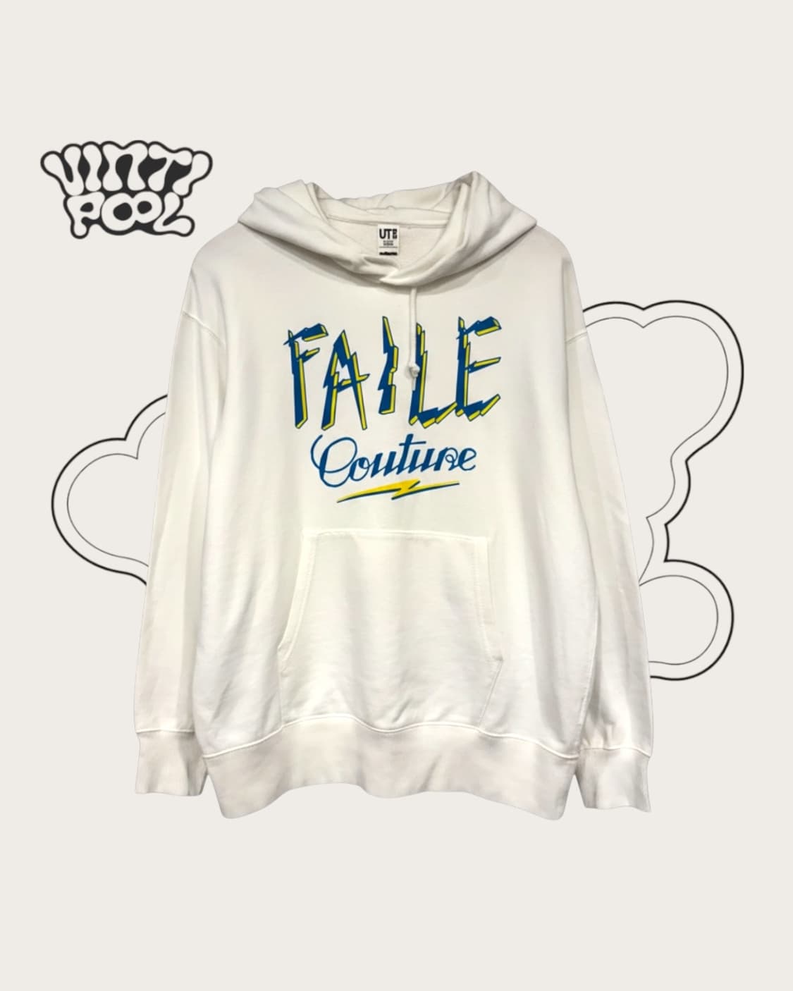 유니클로 UT FAILE 후드티 L 화이트 상품이미지3