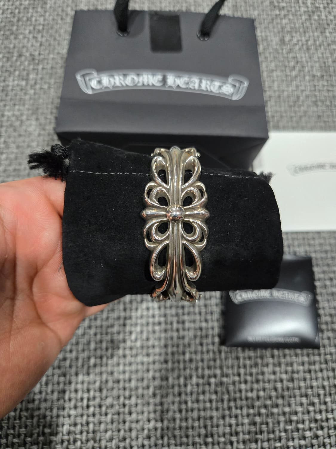 정품 크롬하츠 더블플로랄 뱅글 팔찌 상품이미지2