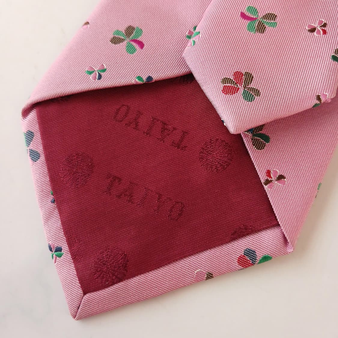 타이요 실크 핑크 패턴 넥타이 9cm 새제품 A19344
 상품이미지6