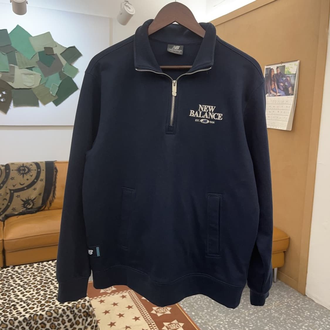 뉴발란스 올드스쿨 백로고 반집업 맨투맨 M C09301 상품이미지3