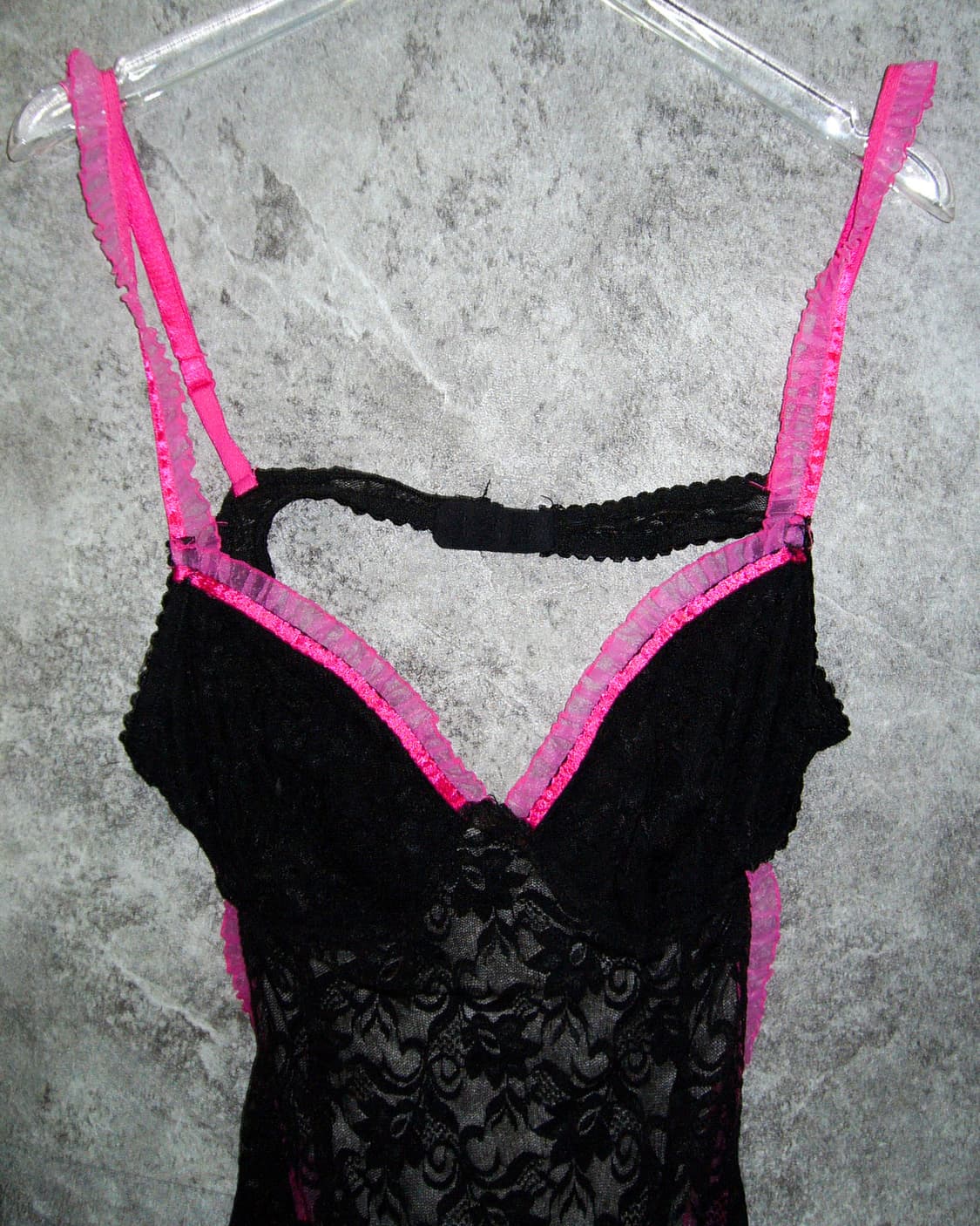 Black Pink Ribbon Slip Dress 상품이미지3