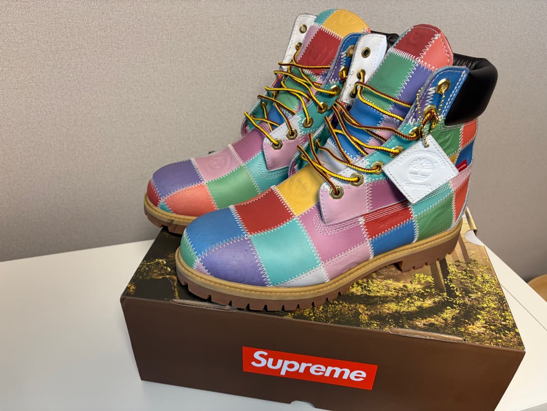 팀버랜드 x 슈프림 패치워크 6인치 프리미엄 워터프루프 부츠 멀티컬러 - 상품이미지1