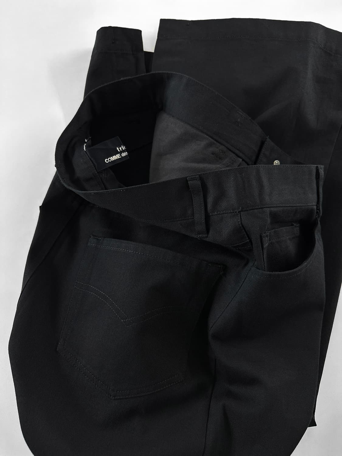 00s 트리콧 꼼데 가르송 블랙 코튼 롱 스커트 상품이미지1