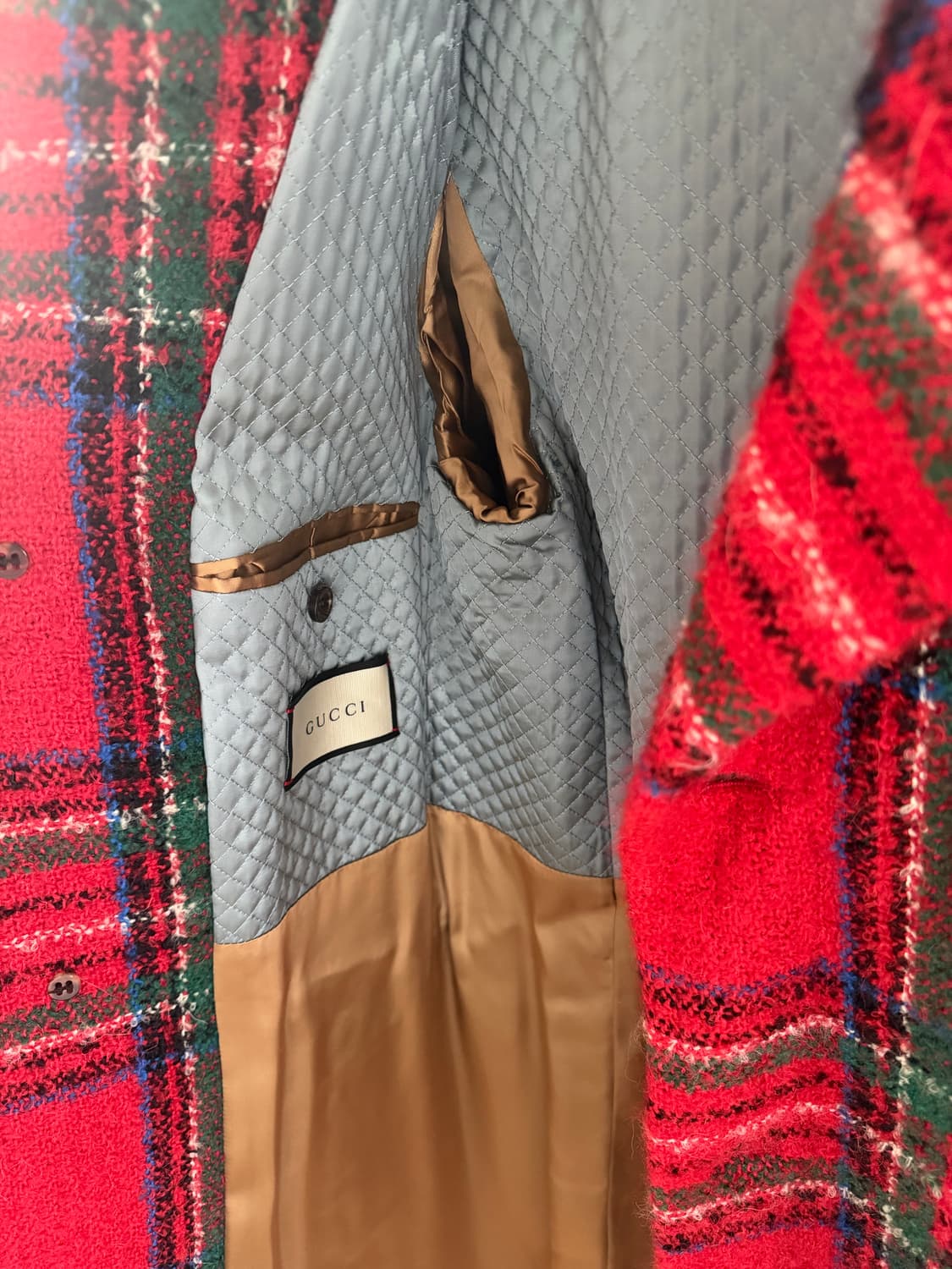 Gucci Red Tartan Wool Coat  상품이미지3