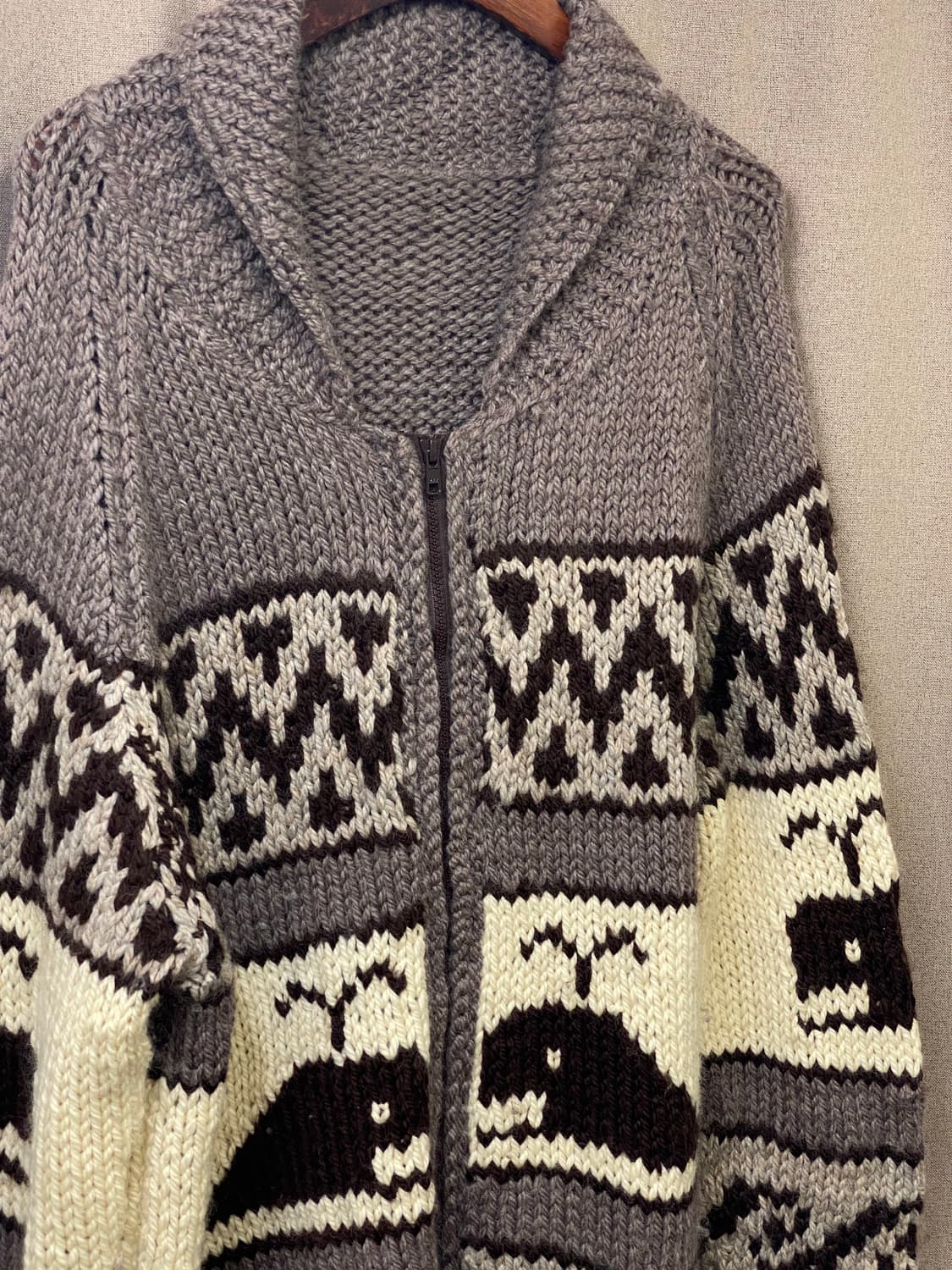 빈티지 코위찬 니트 집업 상품이미지2