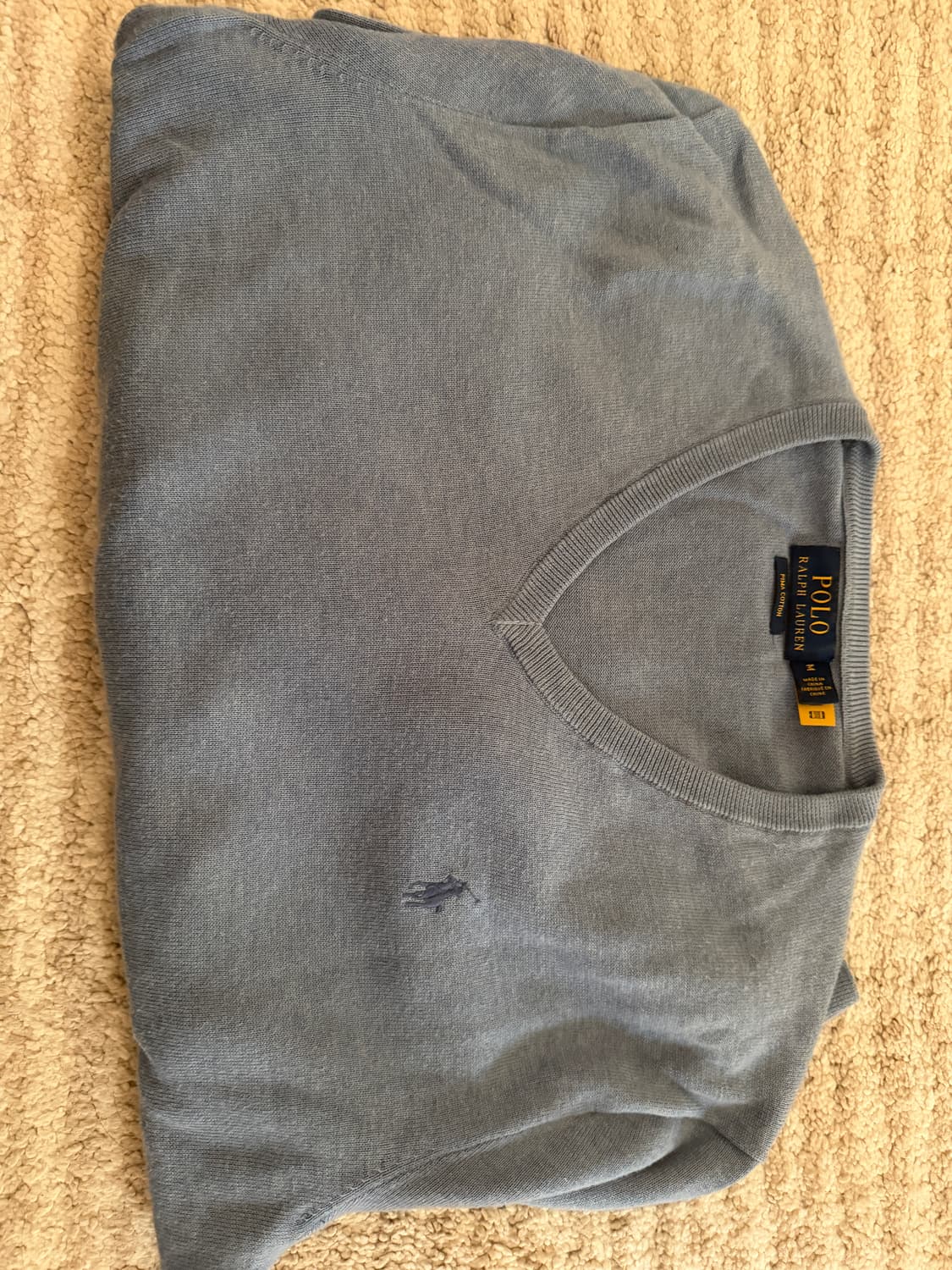 (정품) 폴로 피마코튼 브이넥 니트 상품이미지2