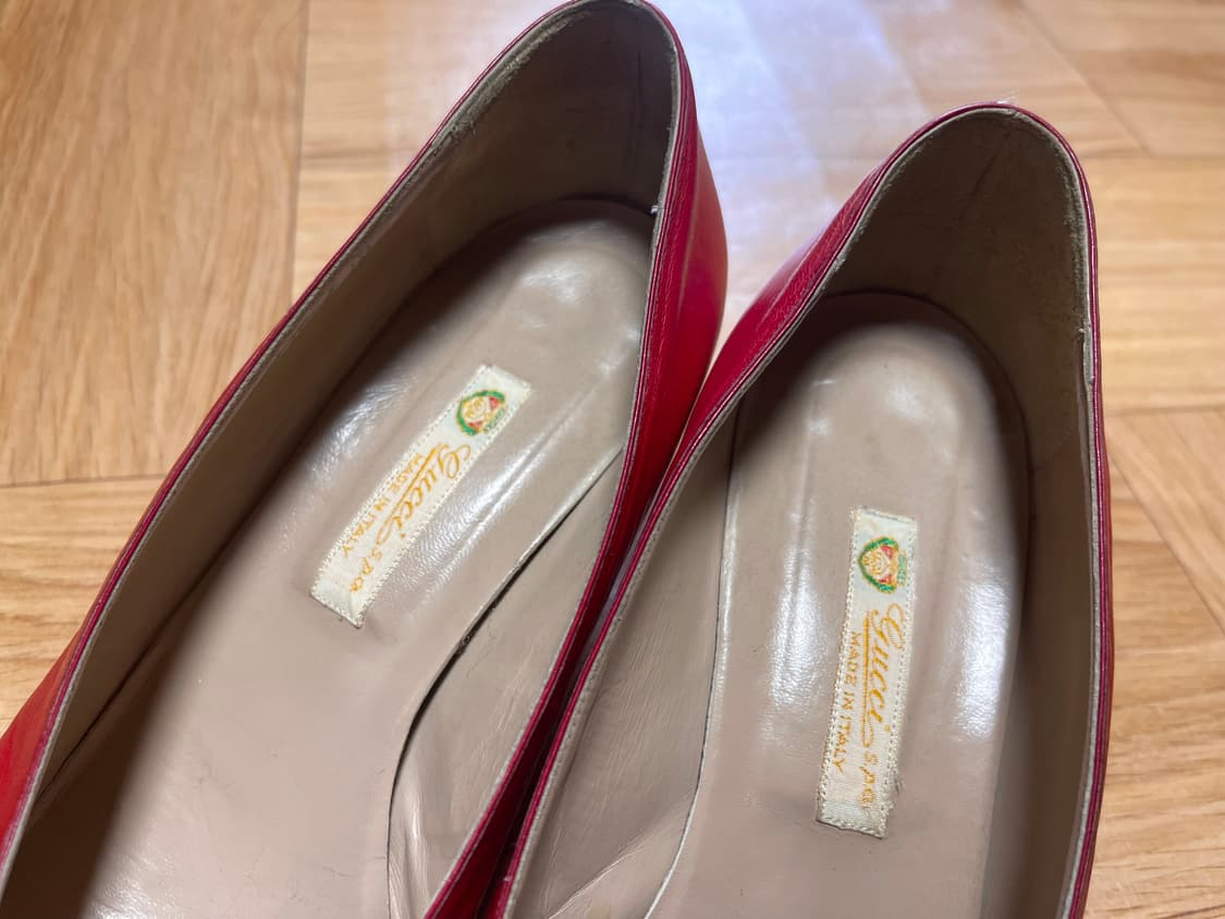 구찌 빈티지 레트로 80s 레드 키튼힐 38 상품이미지6