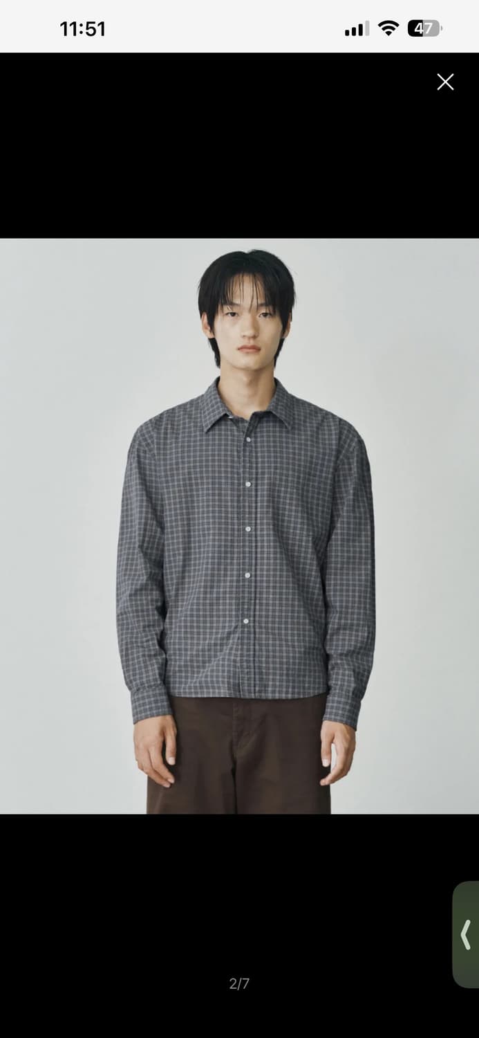 브랜디드 스토커즈 핀터 크롭셔츠 네이비,그레이 2장 상품이미지1