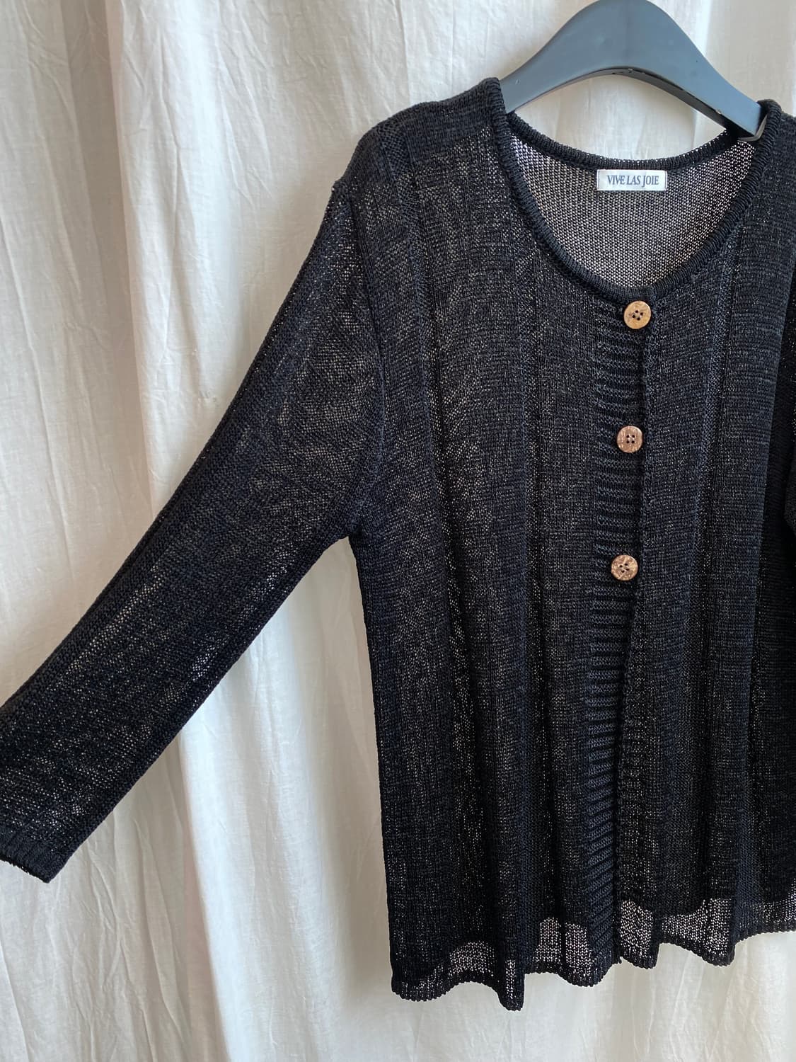 블랙 테이프얀 가디건(L) 상품이미지6