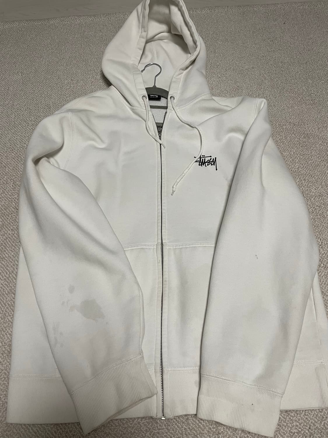 스투시 stussy 후드집업 화이트 L 상품이미지3