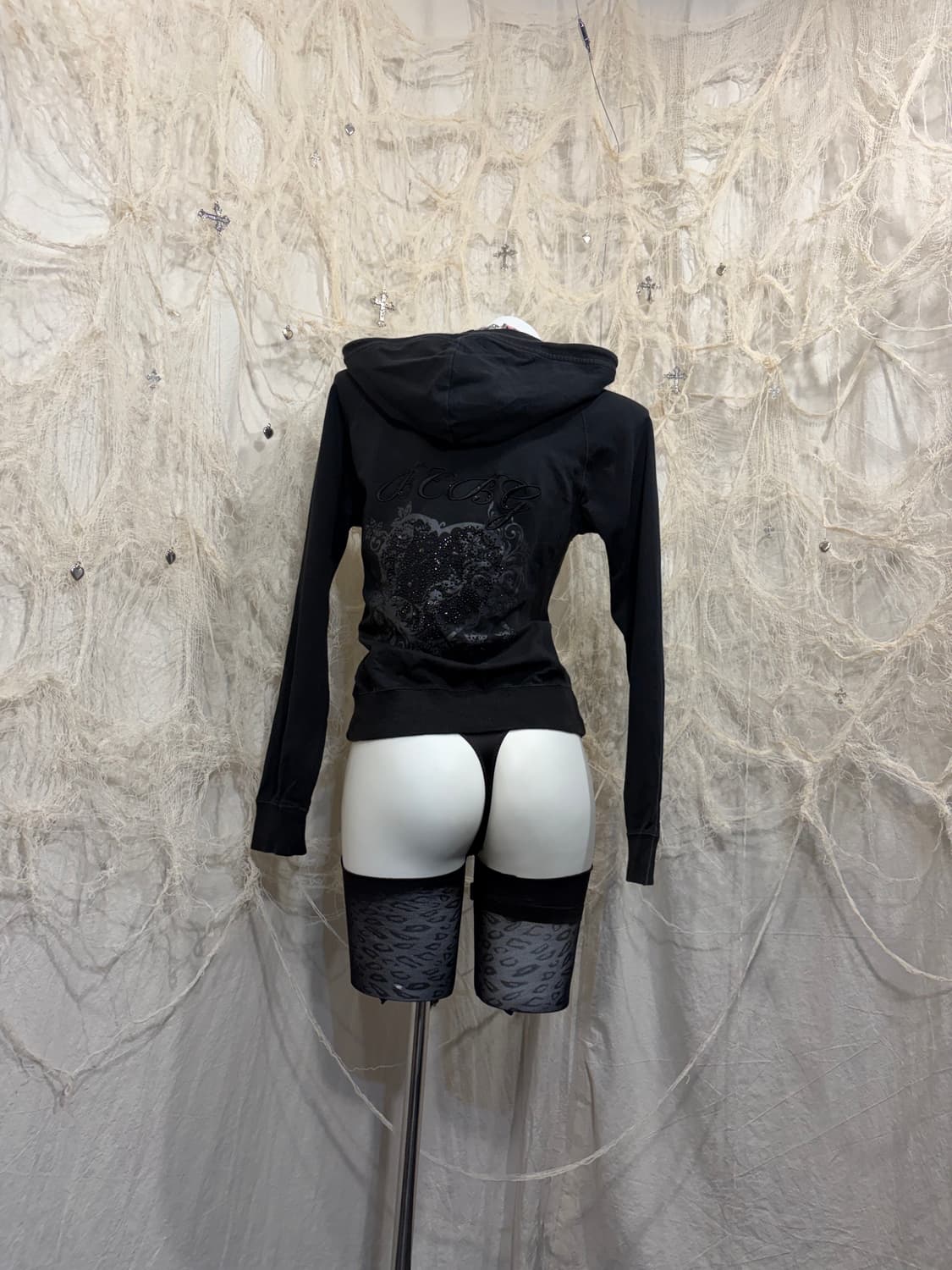 Y2K cubic embroidery hoodie zip-up 상품이미지5