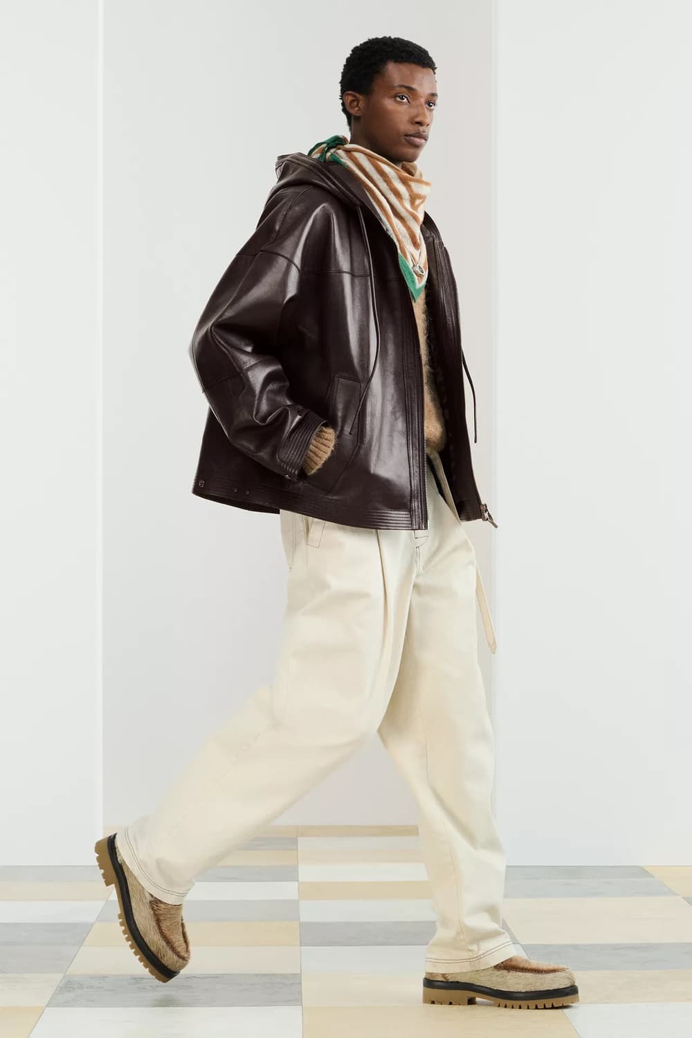 자라 SRPLS 후드 레더 가죽 자켓 다크 브라운 L-XL 상품이미지4