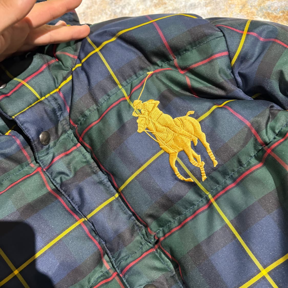 폴로 빅포니 체크패턴 후드패딩  상품이미지6