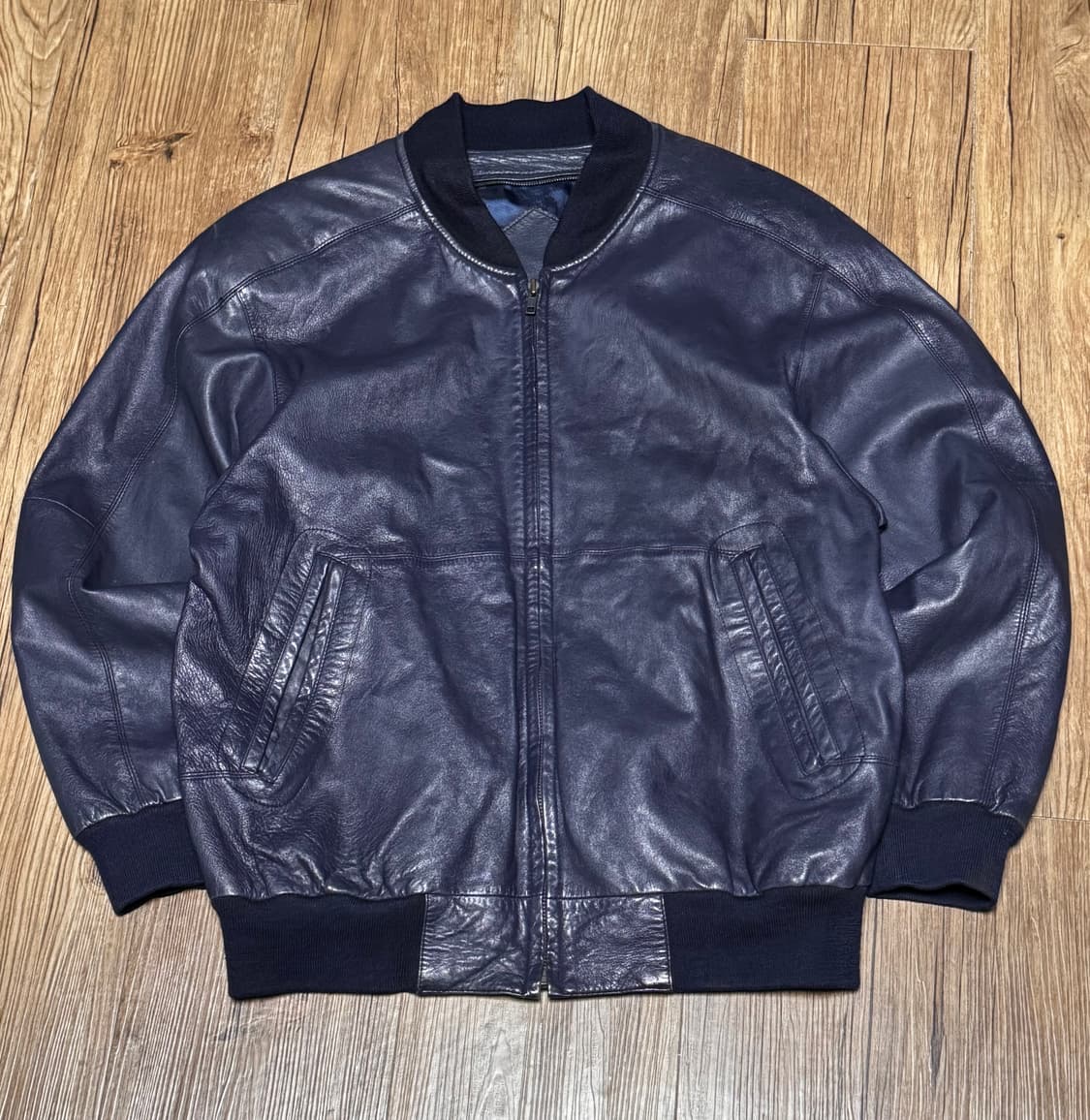 양가죽 네이비 봄버 가죽 자켓 상품이미지2