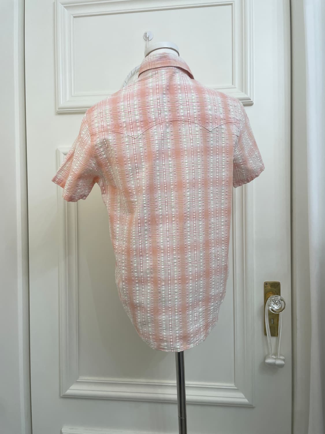 coral check basic fit shirt(size-M) 상품이미지3