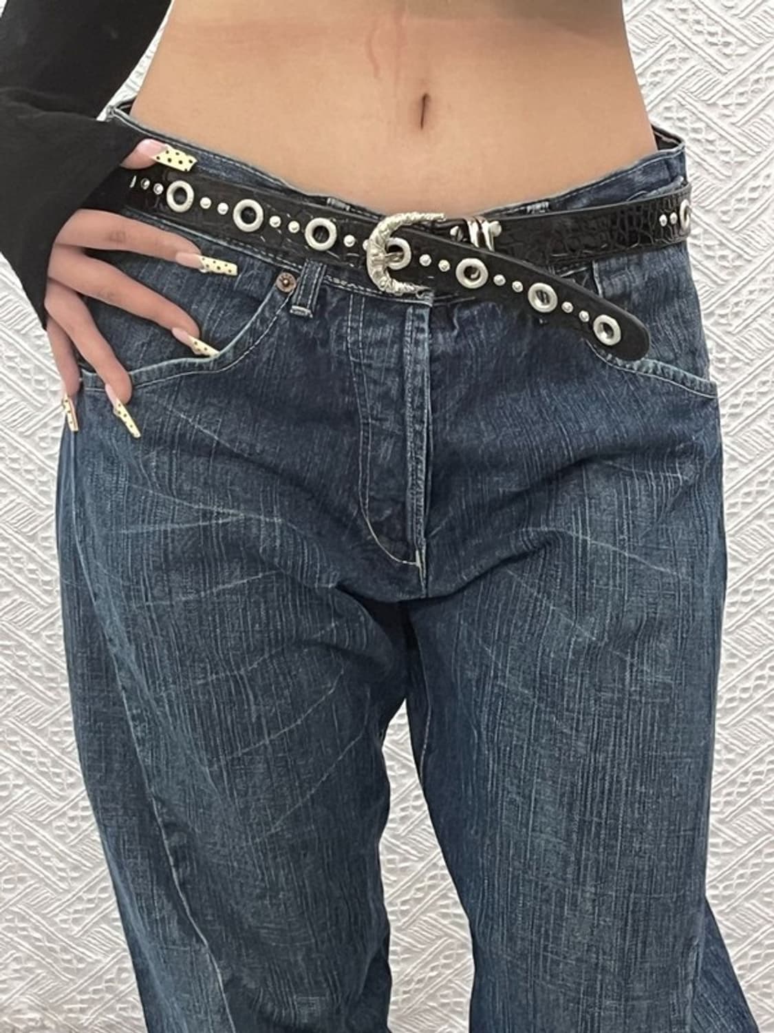 빈티지 스트릿 보헤미안 락시크 펀칭 가죽 벨트 C09688 상품이미지1