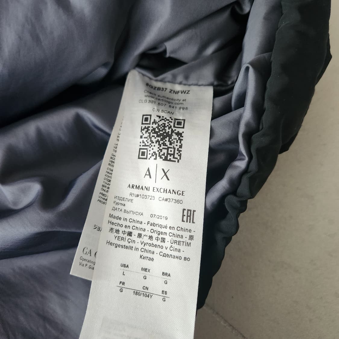 A|X 아르마니 익스체인지 블루종 블랙 자켓 상품이미지8