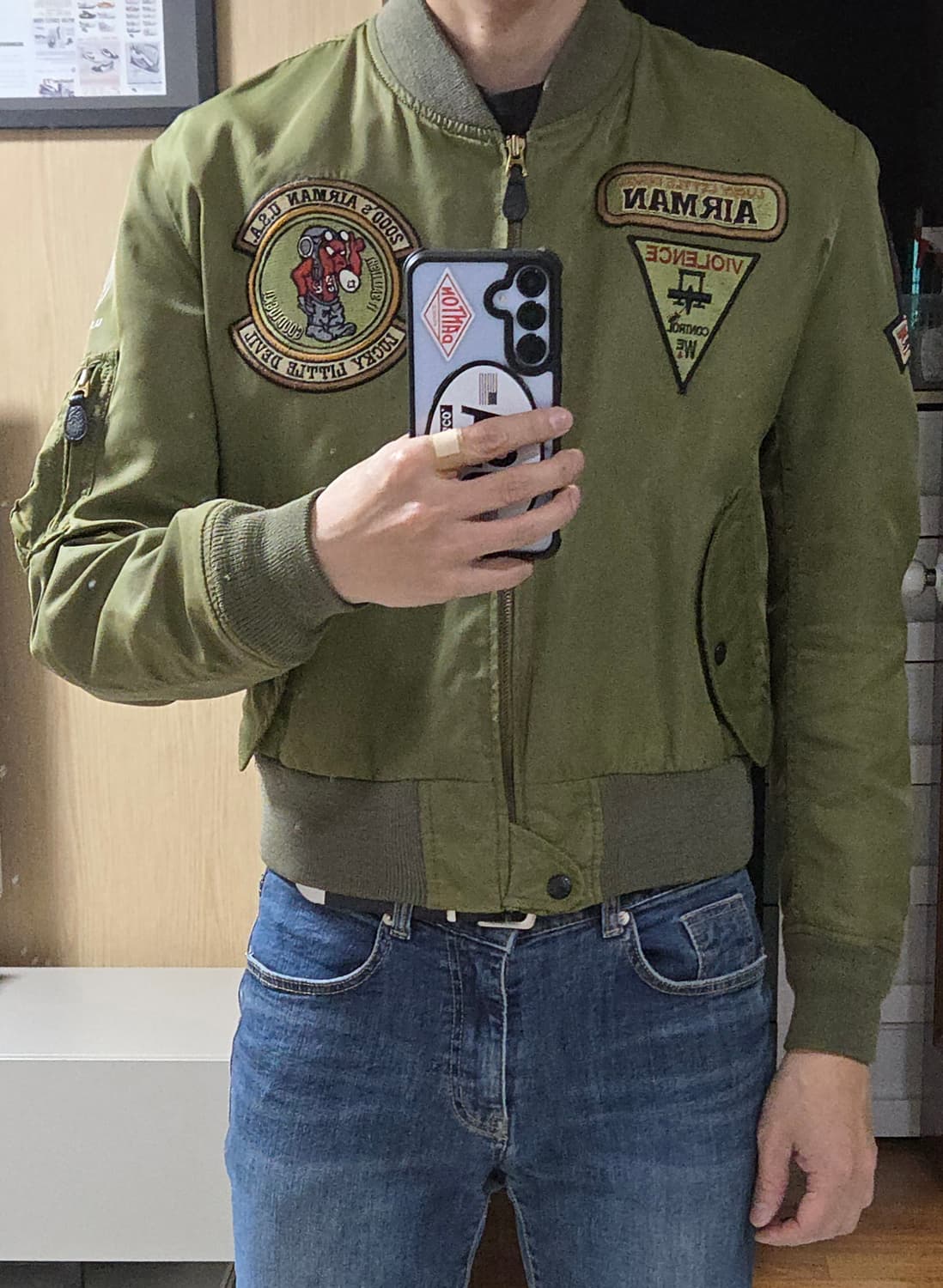 (착샷) 90s 에어맨 데빌 L2B 플라이트 자켓 상품이미지7