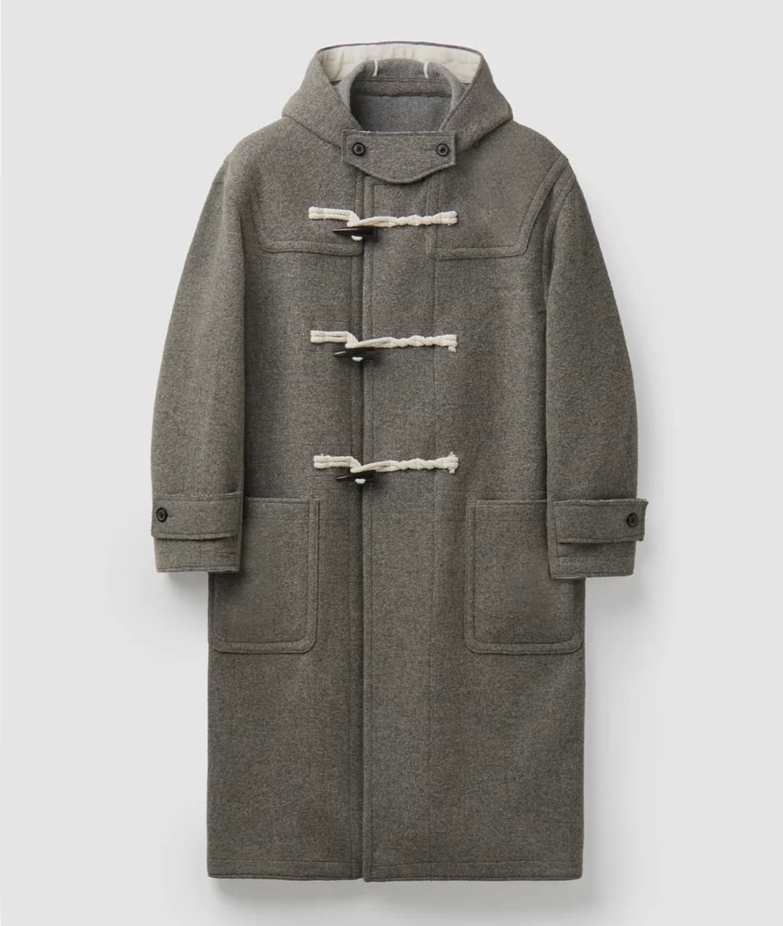 쿠어 오버사이즈 알파카 블렌드 더플 코트 다크그레이멜란지 M 상품이미지1