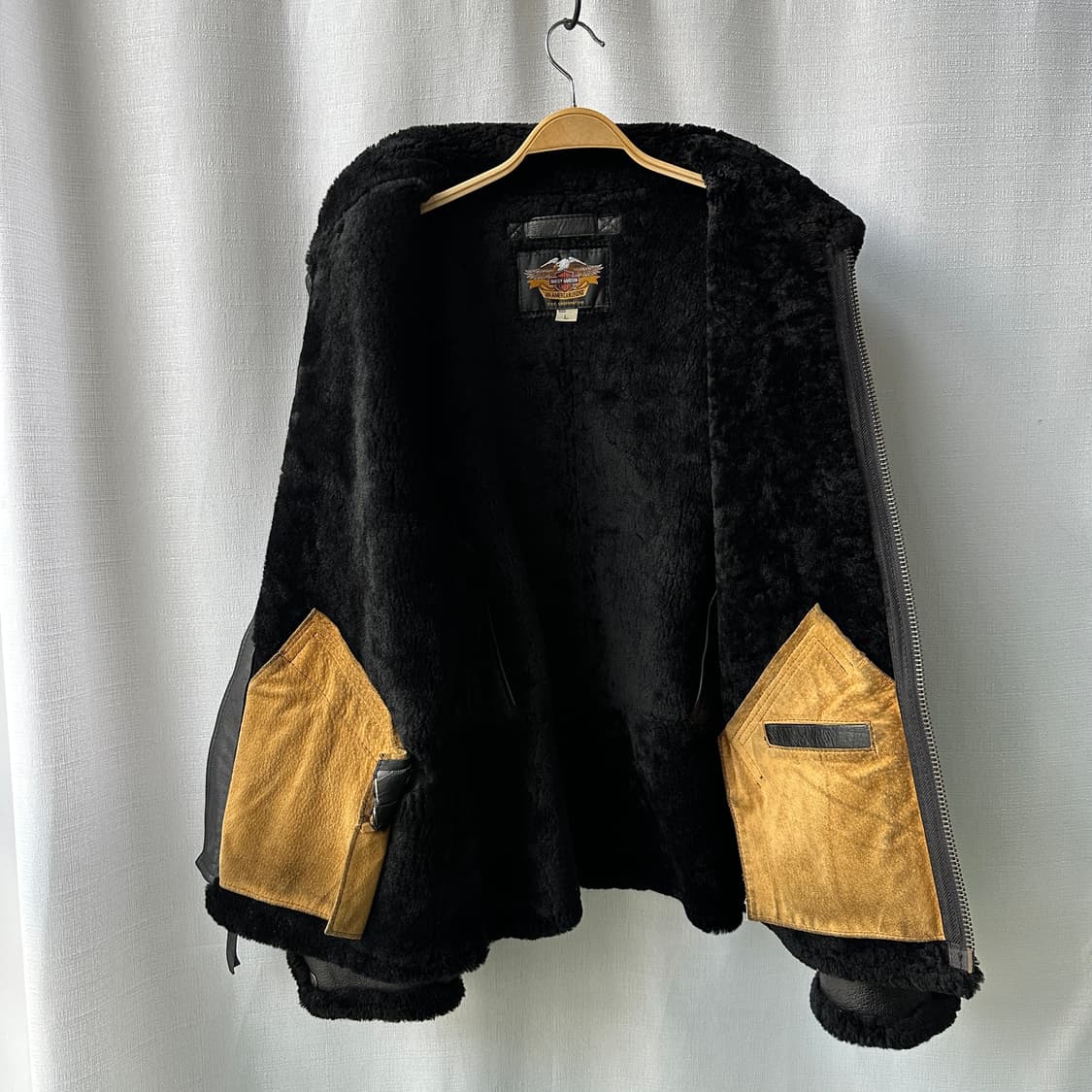 할리데이비슨 빈티지 B-3 무스탕 자켓 블랙 L 상품이미지9