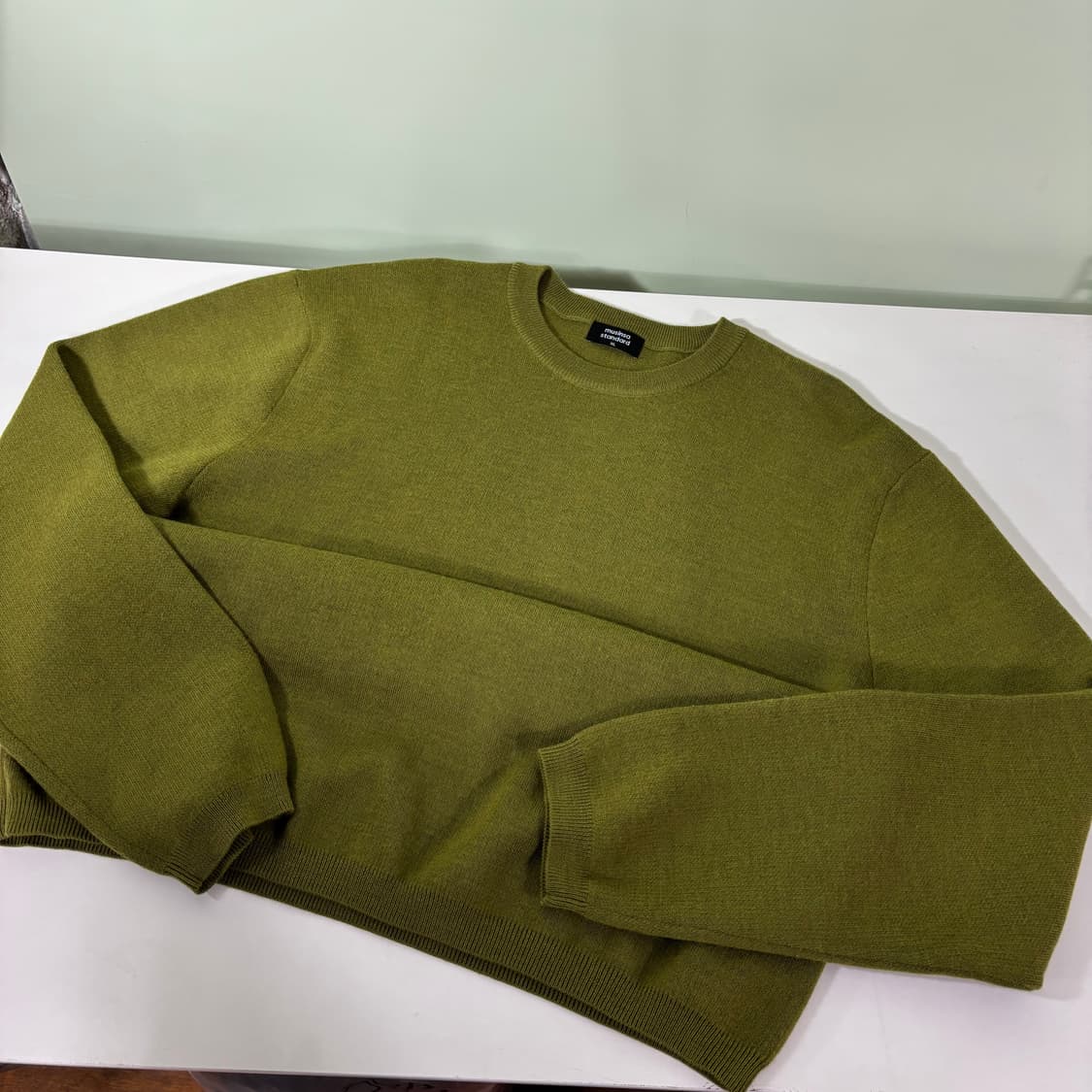 XL 무신사스탠다드 무탠다드 카키 울 니트 상품이미지2