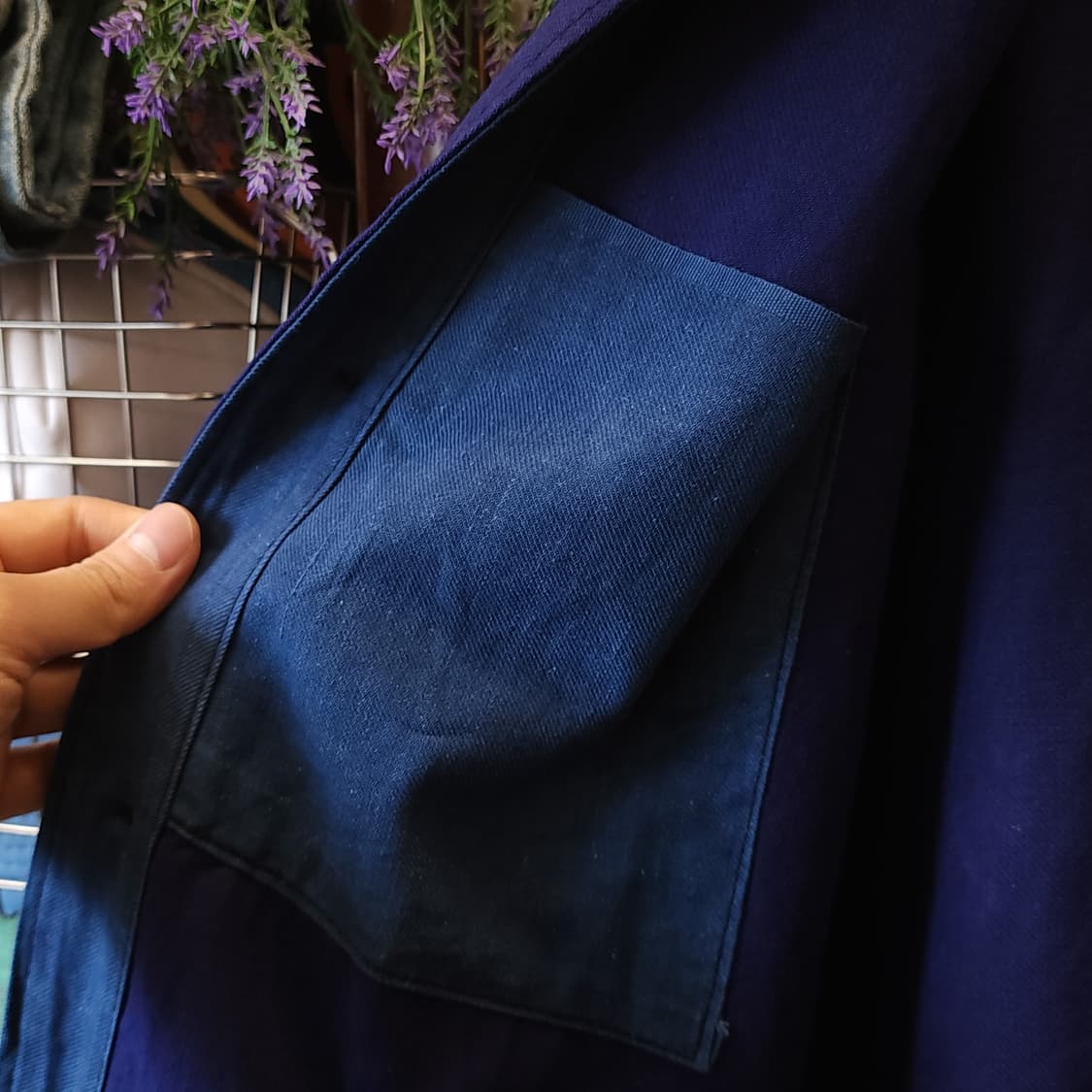 60s 프렌치 워크자켓 프렌치자켓 블루 빅사이즈 프렌치 자켓 52 상품이미지7