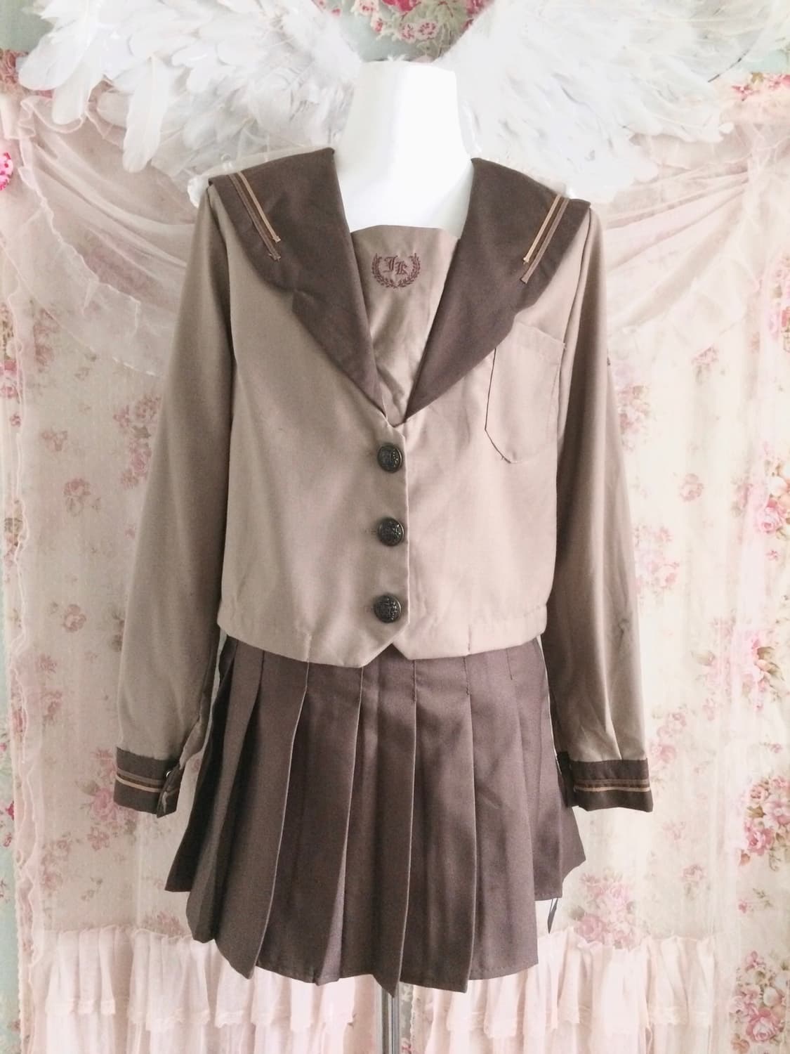 Vintage brown JK sailor school uniform 상품이미지2