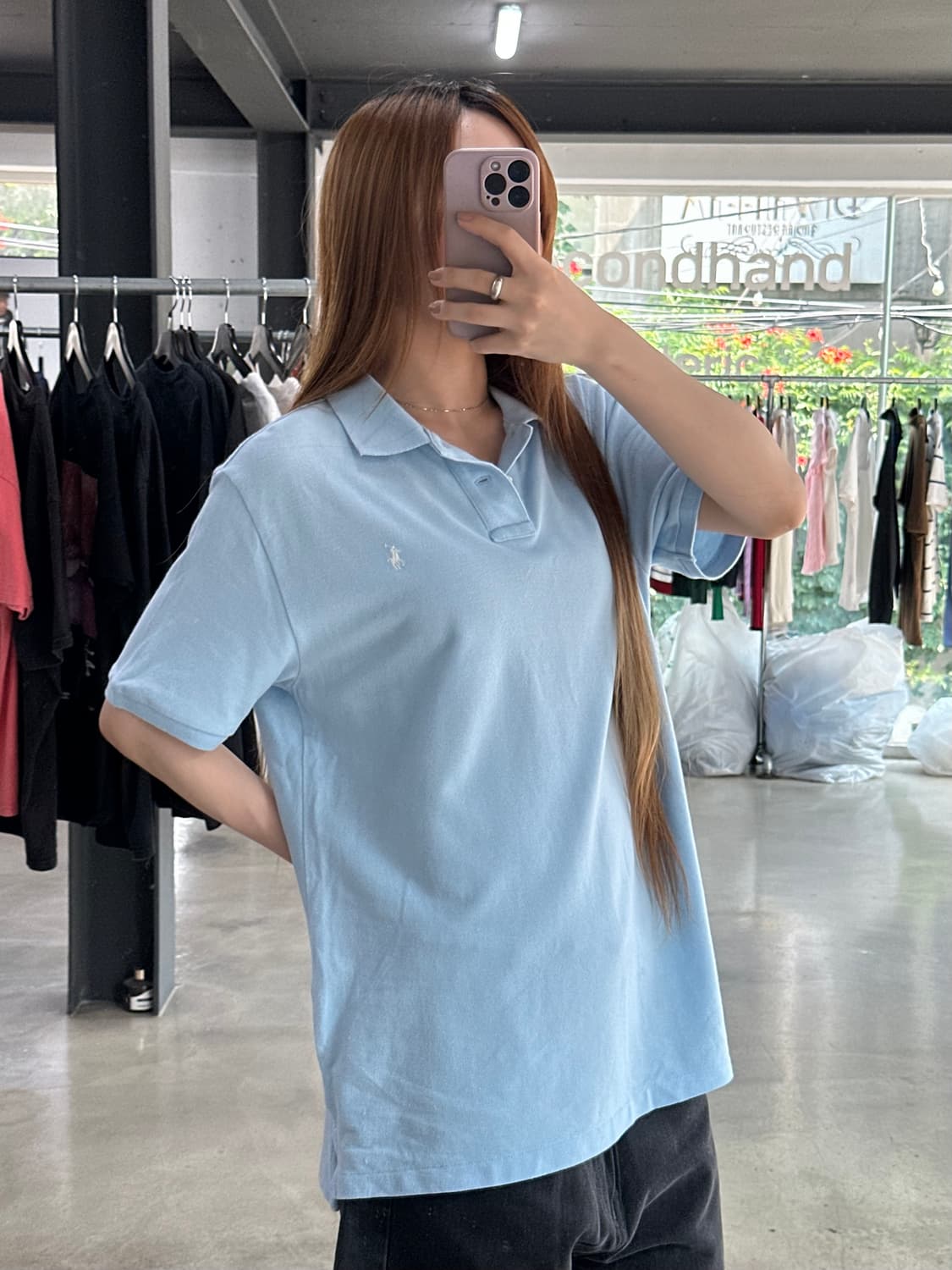 폴로랄프로렌 큐알텍 포니 Pk반팔티셔츠 스카이블루 상품이미지1
