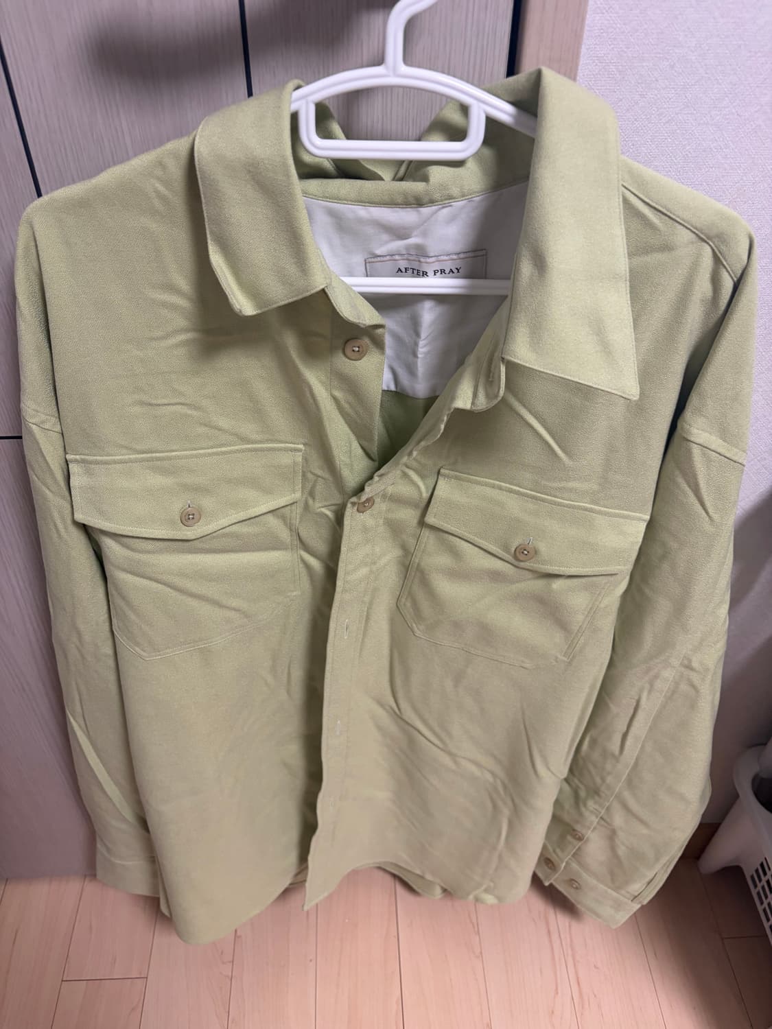 애프터 프레이 울 밀리터리 셔츠 그린 라지 사이즈 상품이미지3