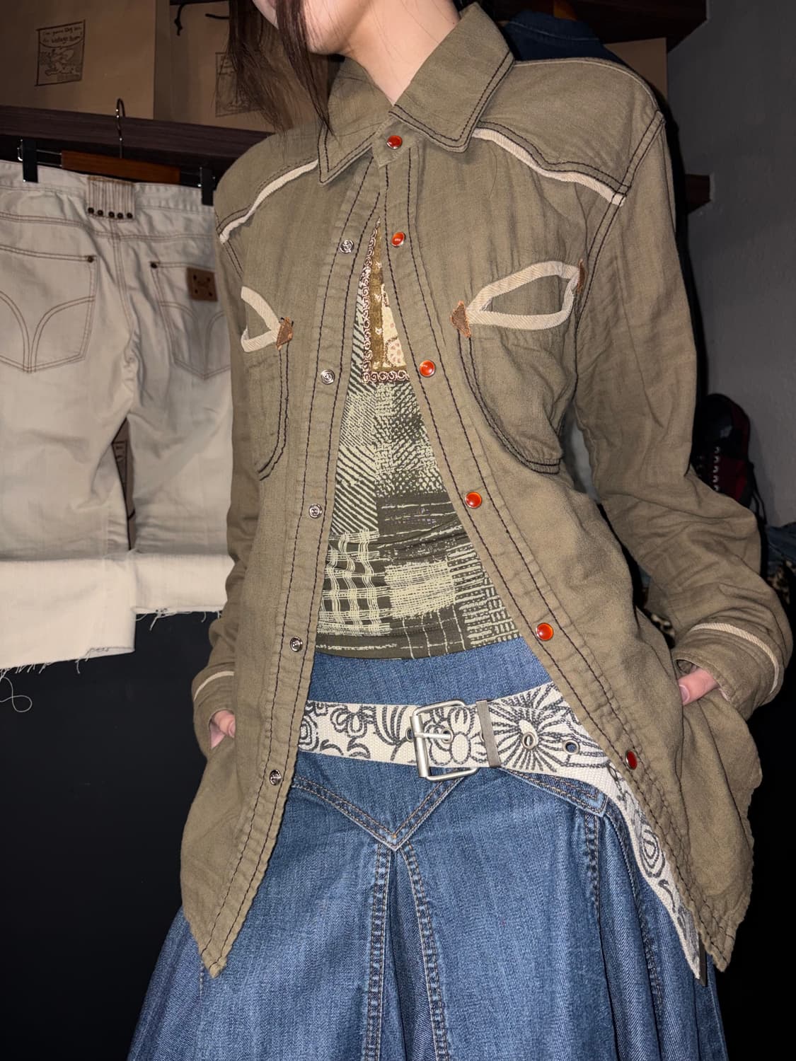 빈티지 디테일 웨스턴 셔츠 상품이미지1