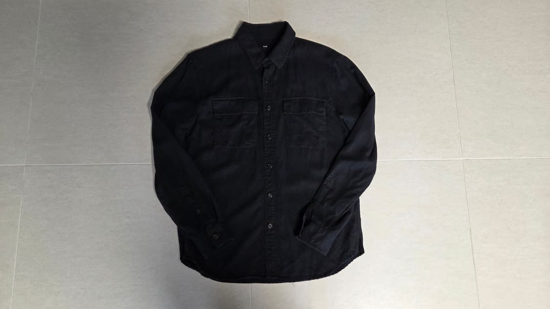 시스템 옴므 레이온 블랙 플랩 셔츠  상품이미지1