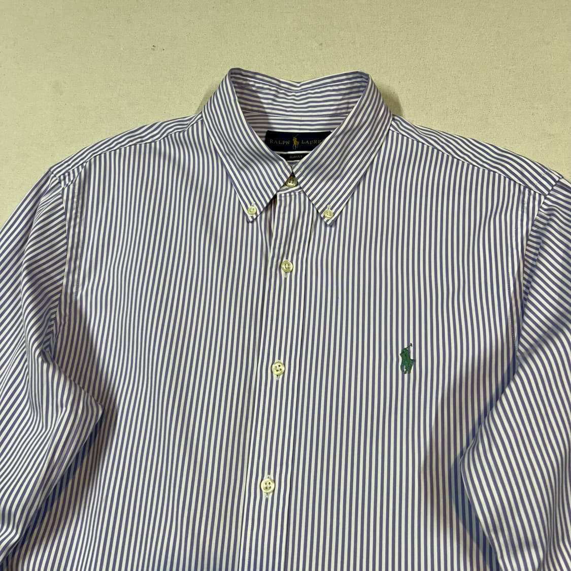L) 폴로 랄프로렌 클래식 퍼플 스트라이프 포플린 셔츠 T85 상품이미지3