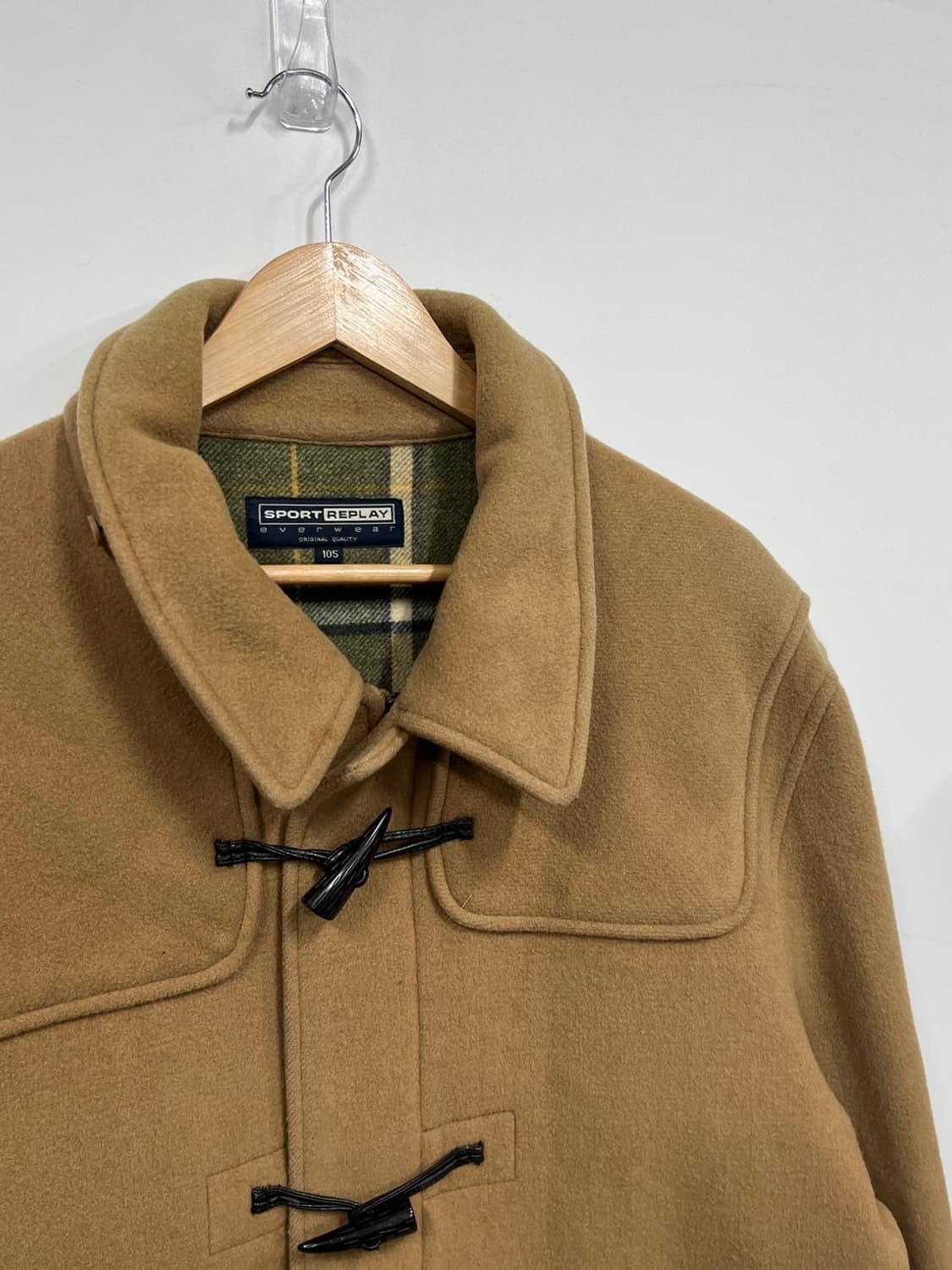 Sport Replay 빈티지 안감 체크  떡볶이 롱 코트 상품이미지2