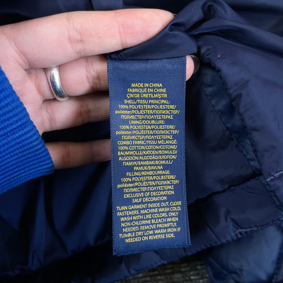 폴로 랄프로렌 네이비 카라 퀄팅 자켓 XL 상품이미지6