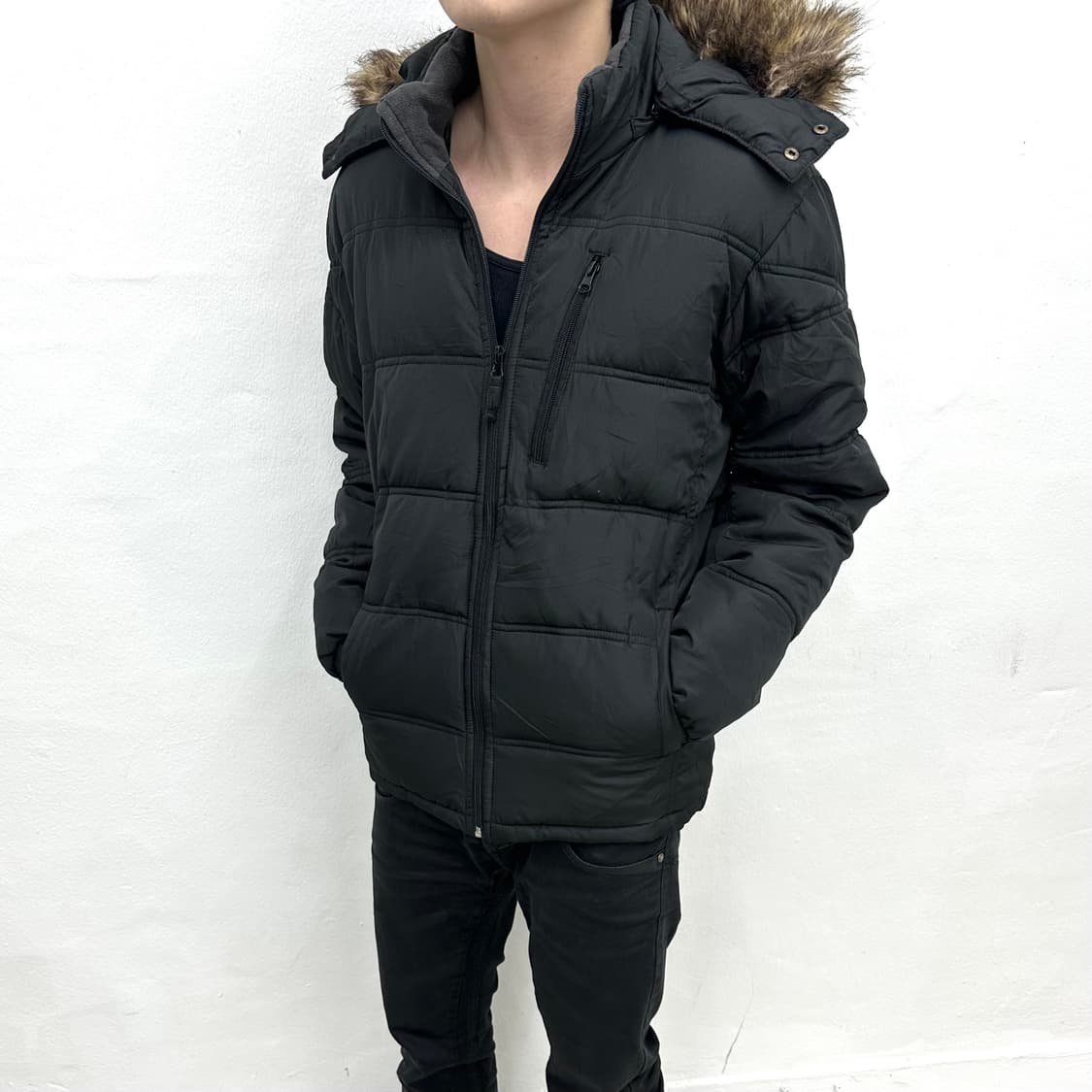 black fur down jacket 상품이미지2