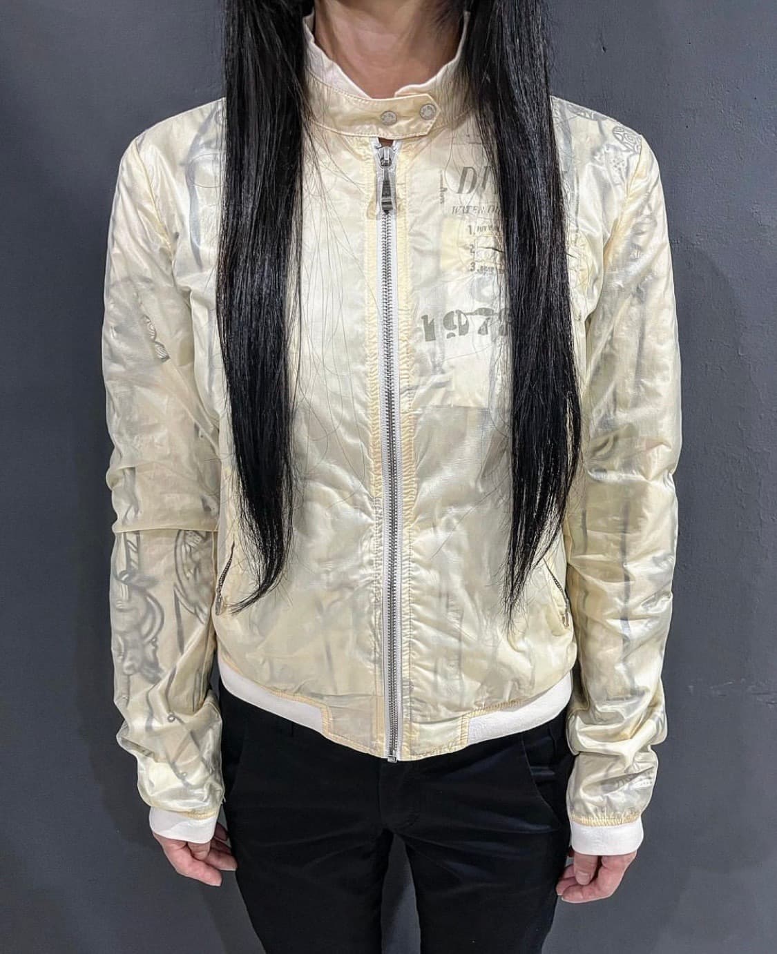 디젤 립스탑 프린팅 디테일 블루종 타입 재킷 상품이미지5