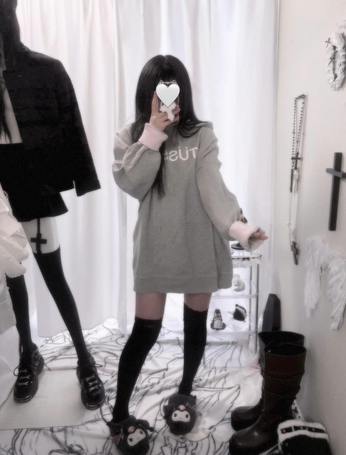 스투시 오버핏 회핑 후드 원피스 상품이미지3