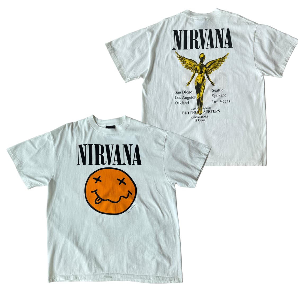 너바나 94 Smiley Face & In Utero 투어티셔츠 상품이미지1