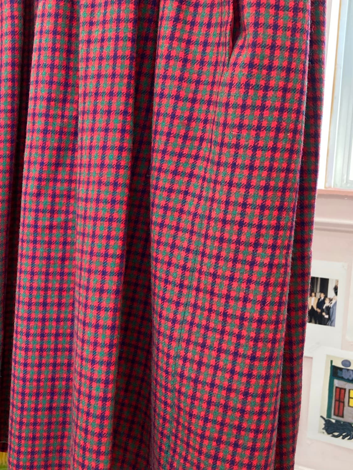 크리스마스 연말 체크 단추 원피스 상품이미지4