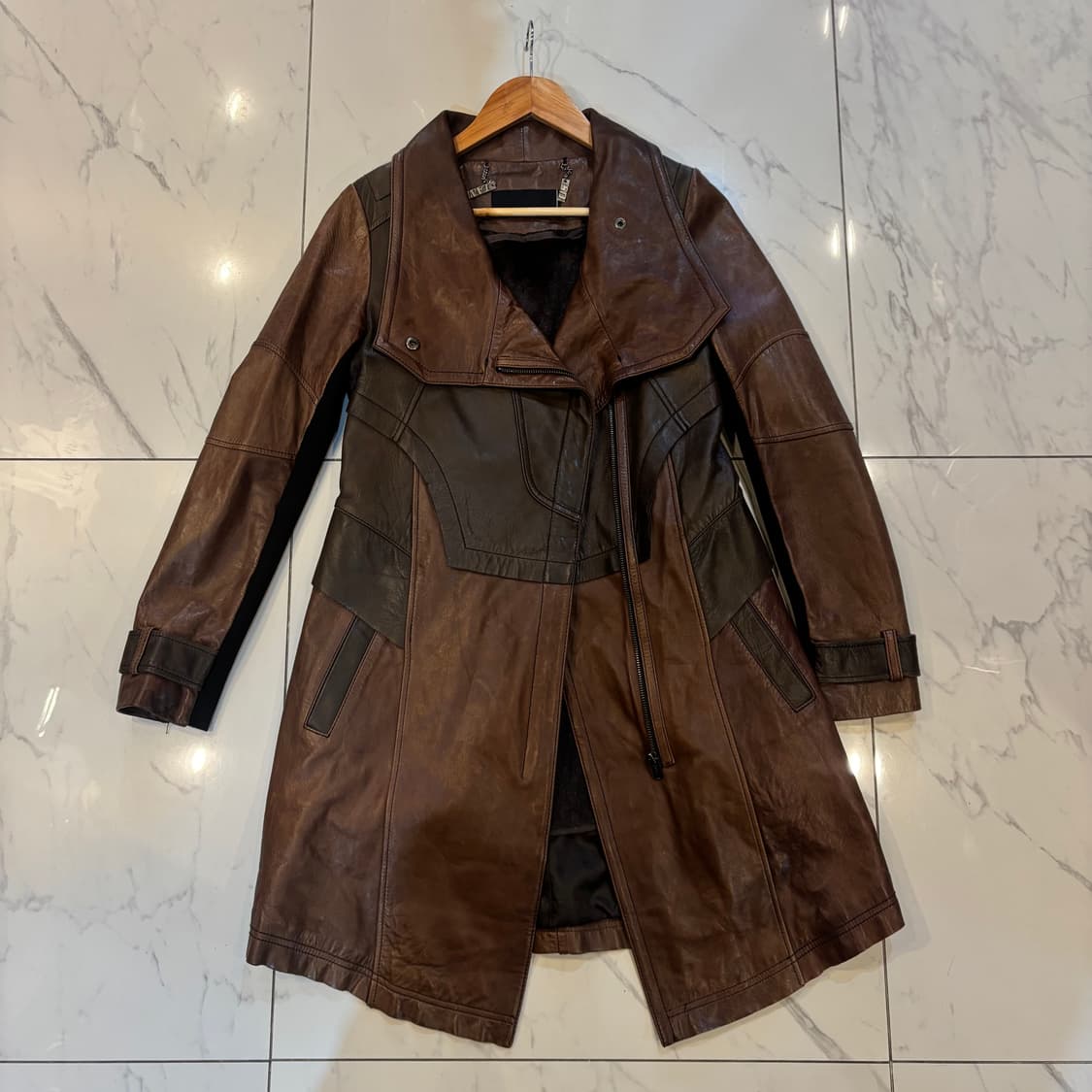 하이넥 양가죽코트 투웨이 sheep leather coat v-kei  상품이미지3