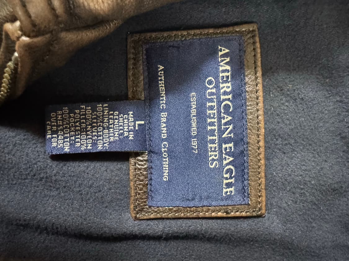 L 아메리칸이글 스포츠 브라운 레더 자켓 /뉴스보이맛 더블알엘 상품이미지7