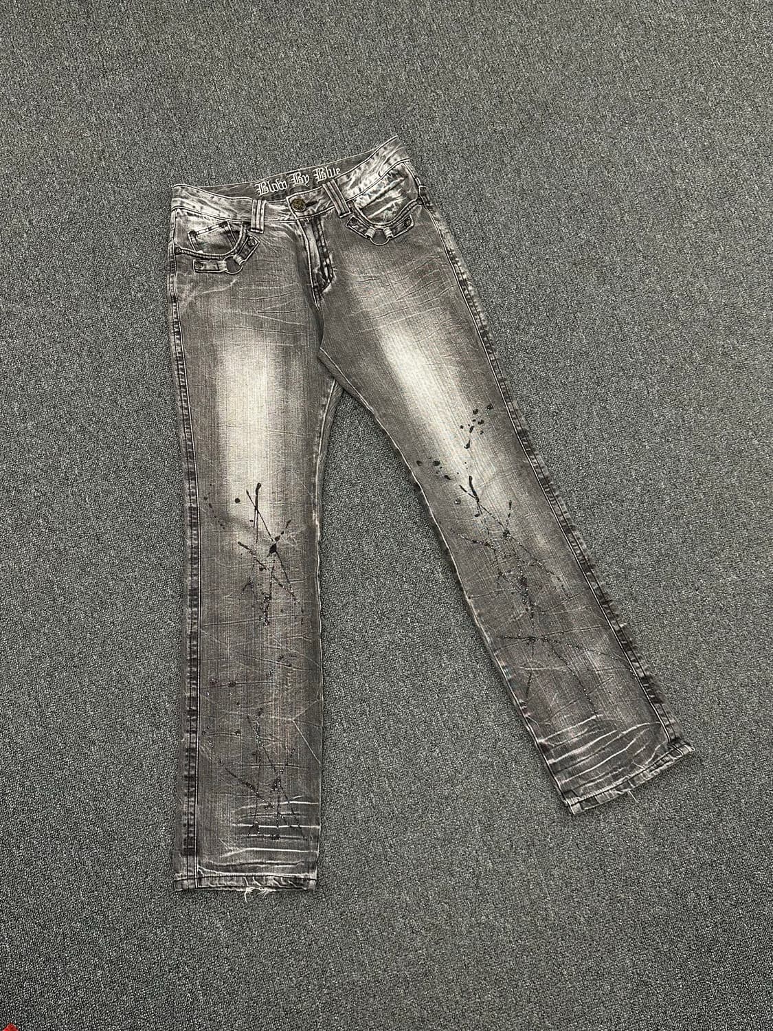 L)Blow By Blue 일본 y2k 빈티지 흑청 데님 팬츠 상품이미지3