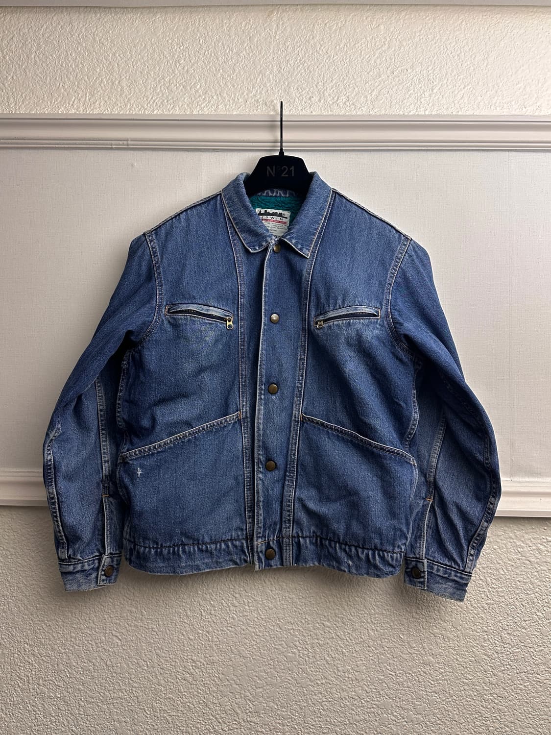 Edwin 터쿠아즈 플리스 크롭 트러커 자켓 상품이미지7