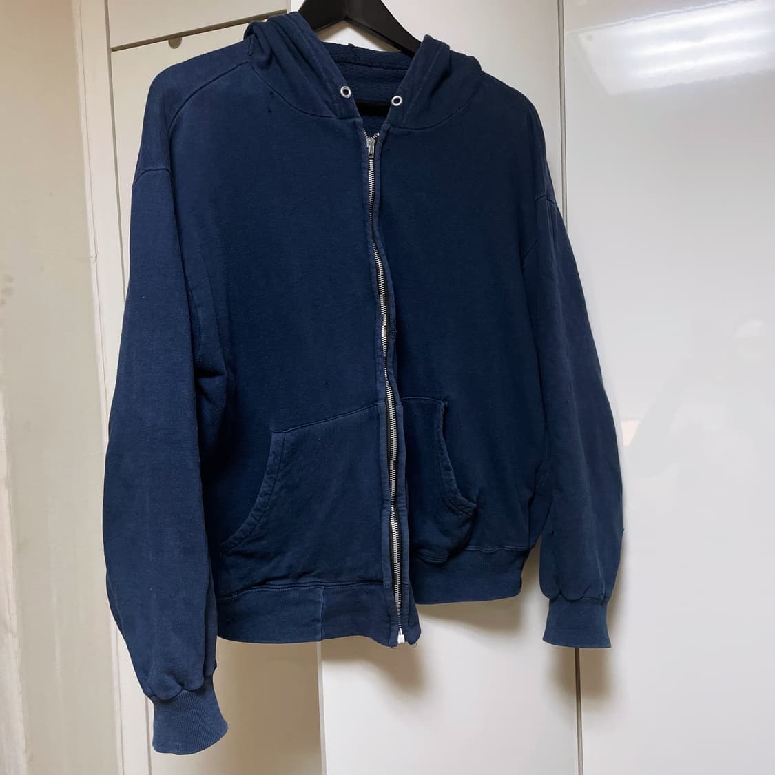 50s Thermal Waffle 후드집업 네이비 블루 상품이미지1