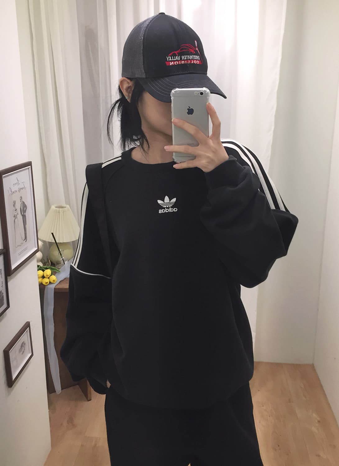 공용 아디다스 삼선 맨투맨 100 상품이미지3